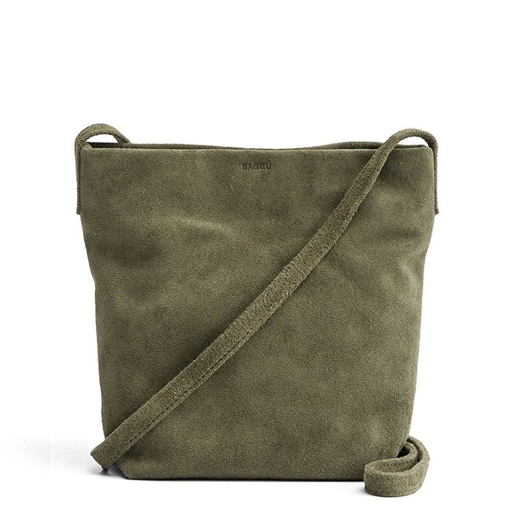 Baggu small suede leather crossbody bag